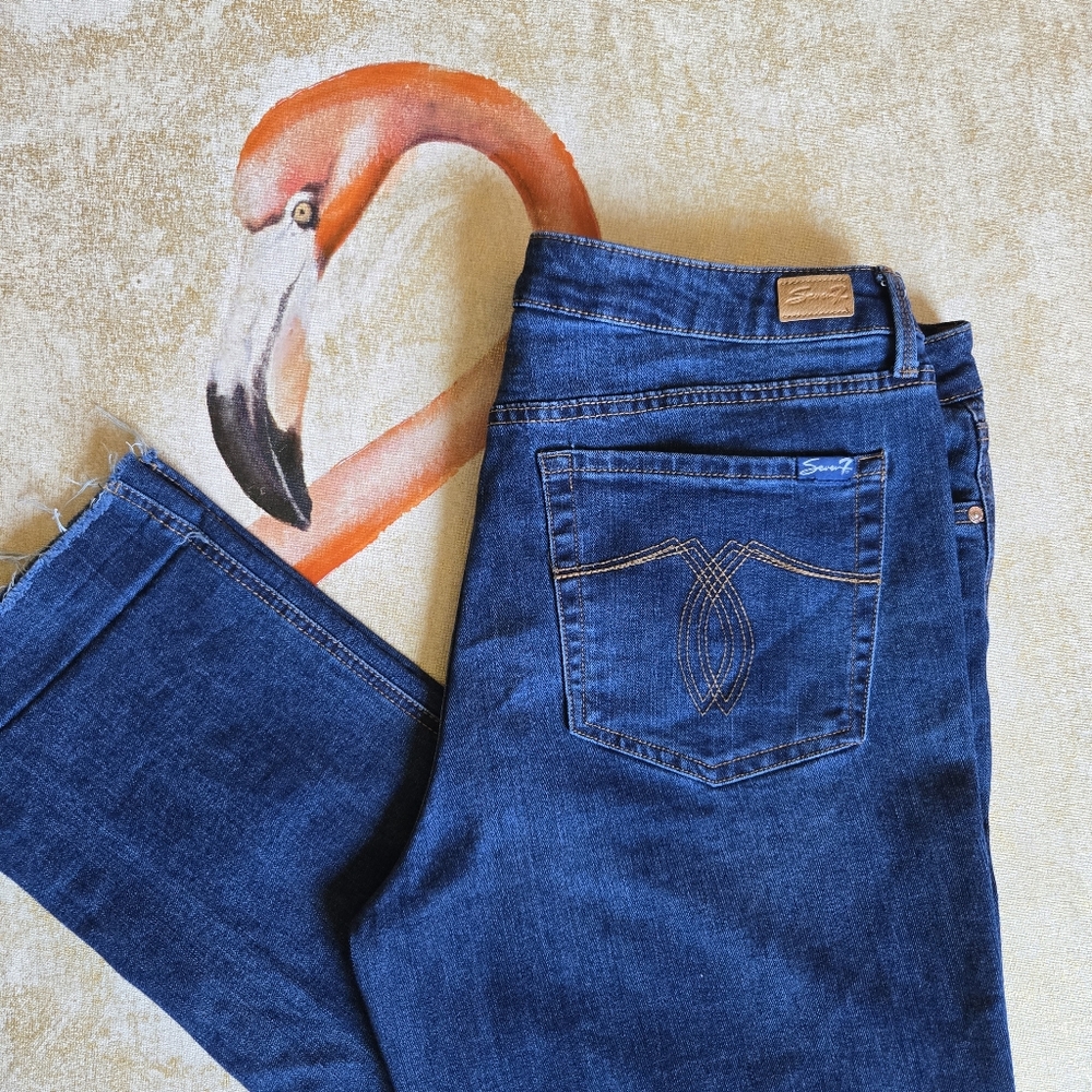 Seven 7 Jeans Weekend Easy Fit Boyfriend 12 Stretch Blue Denim Pants